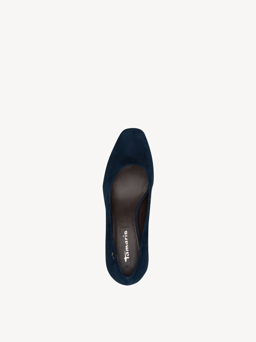 Leren Pumps - blauw, NAVY SUEDE, hi-res