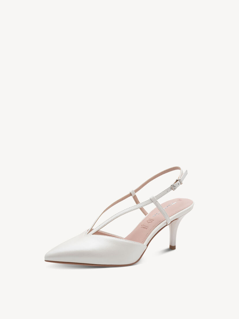 Leren Slingpumps - wit, PEARL, hi-res