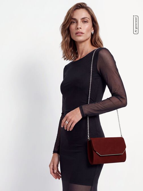 Clutch bag, wine, hi-res