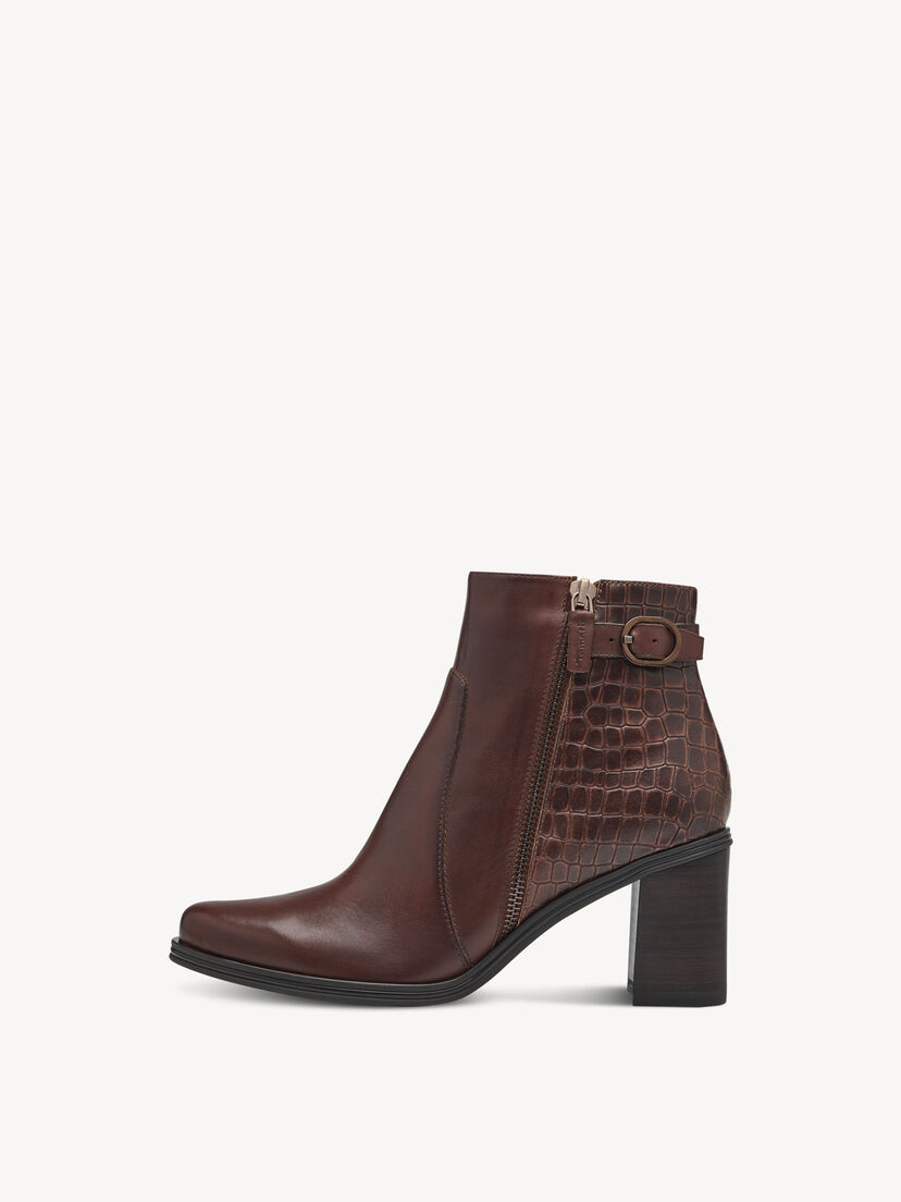 Leren Enkellaarsje - bruin, BRANDY, hi-res