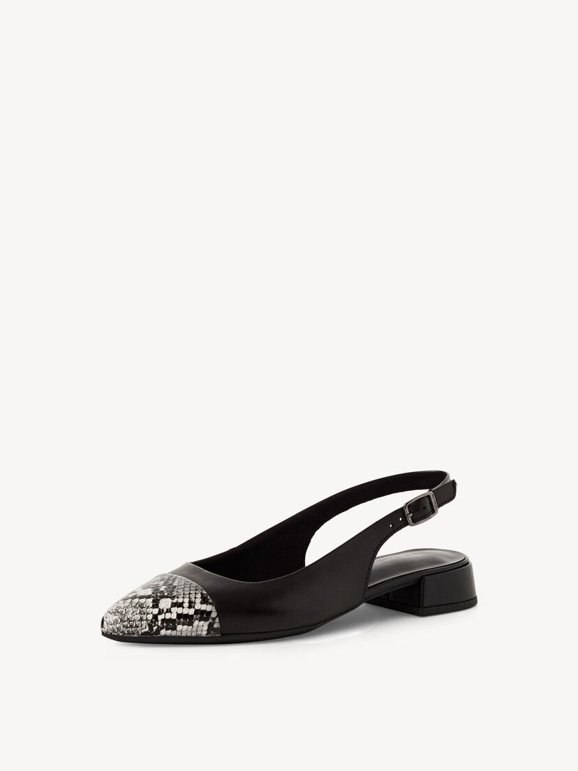 Slingpumps - zwart, BLACK STRUCT., hi-res