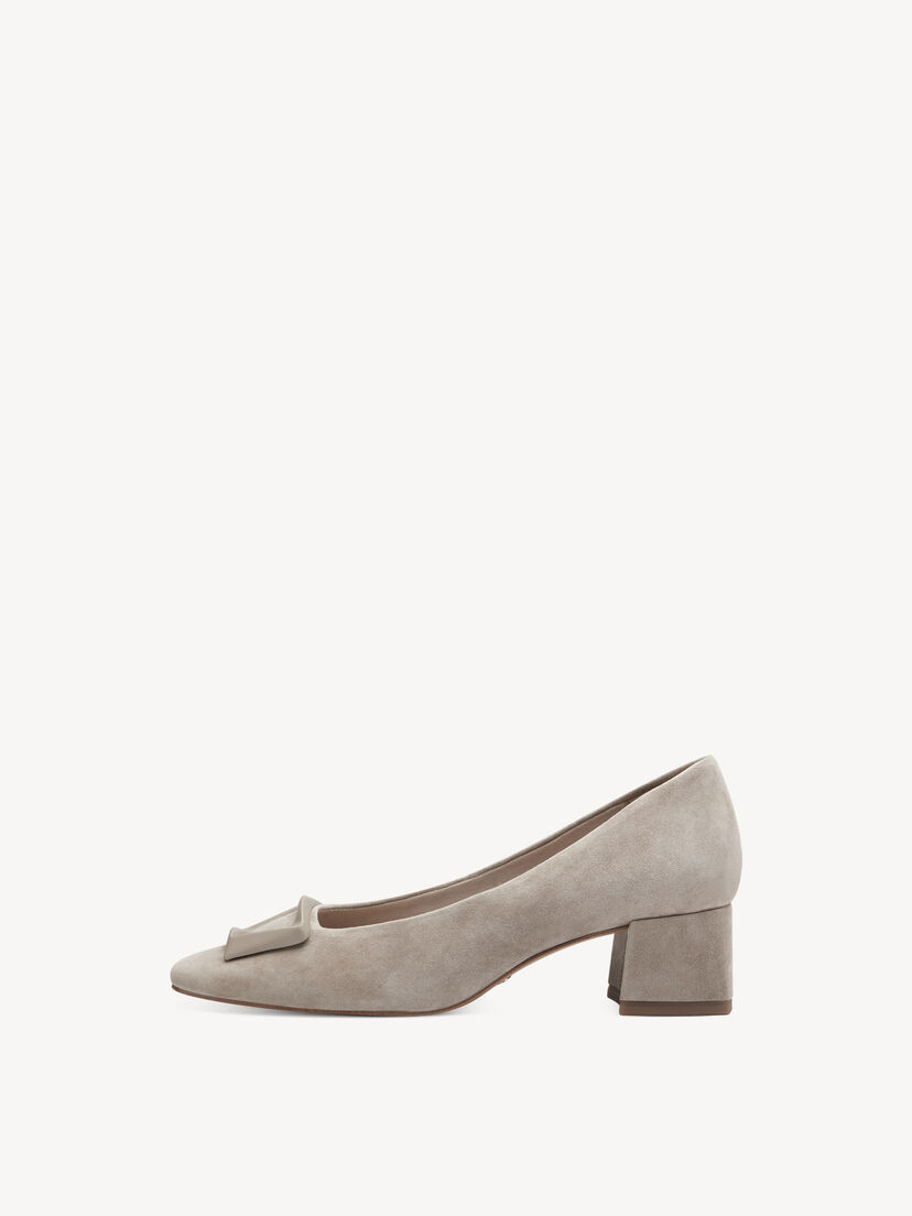 Leren Pumps - beige, TAUPE SUEDE, hi-res