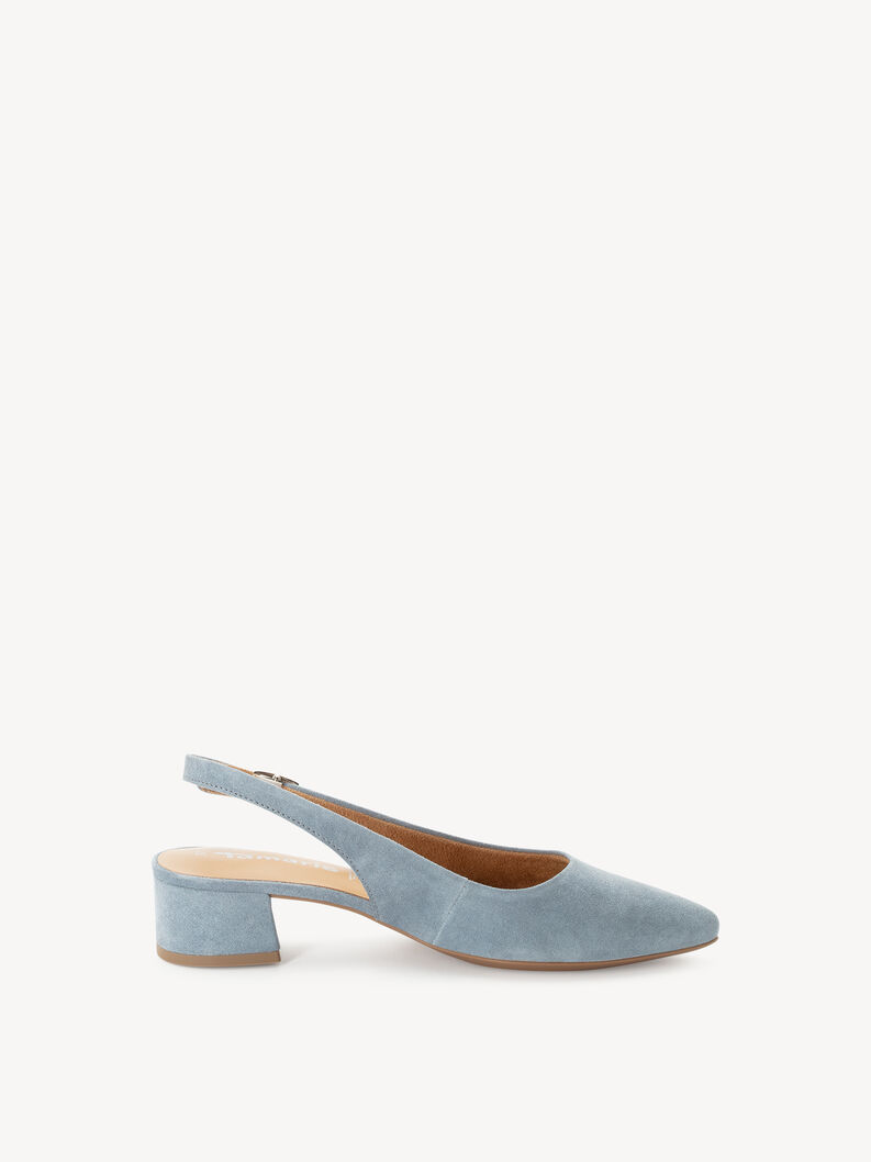 Escarpin en cuir - bleu, LIGHT BLUE, hi-res