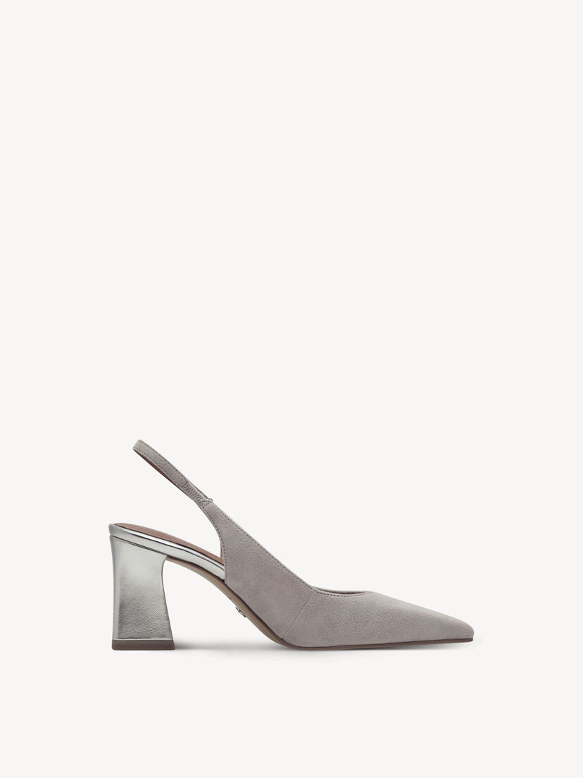 Leren Slingpumps - grijs, GREY COMB, hi-res