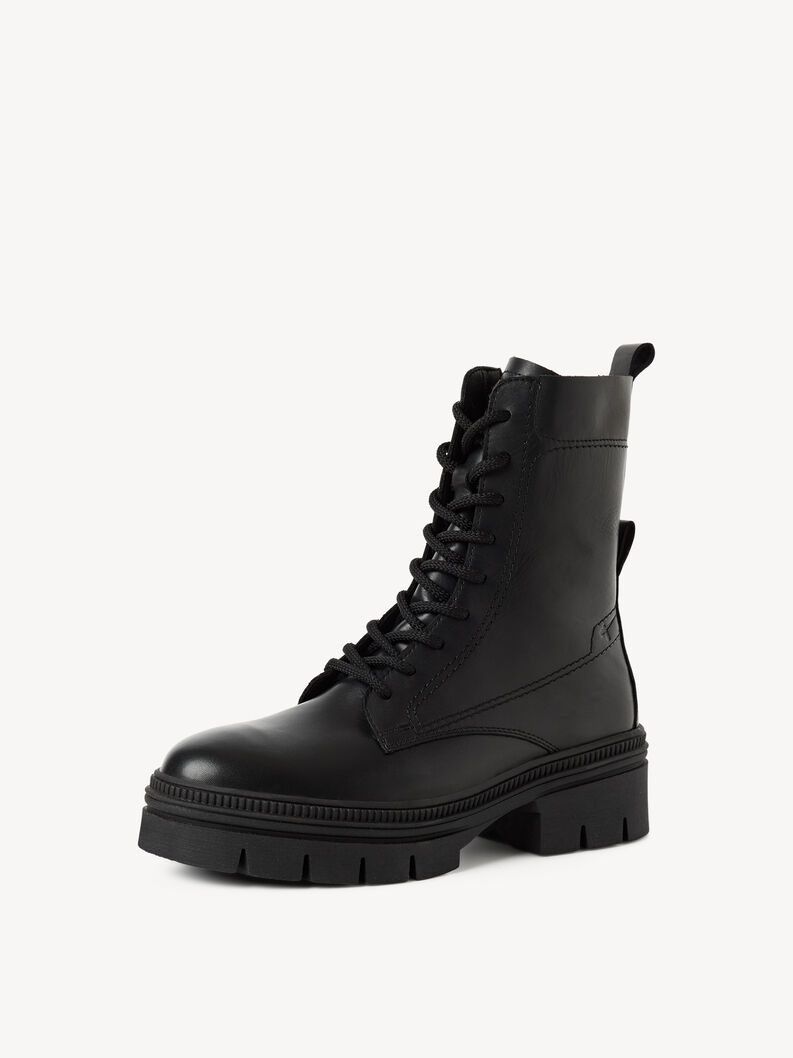Bottine en cuir - noir doublure chaude, BLACK LEATHER, hi-res