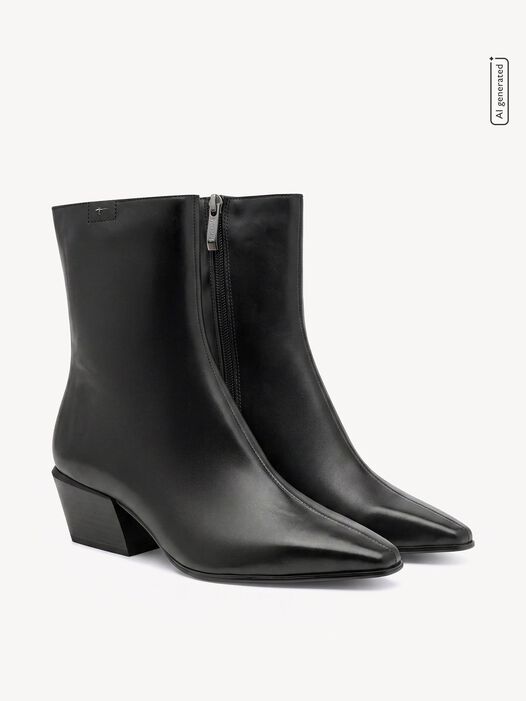 Enkellaarsje, BLACK LEATHER, hi-res