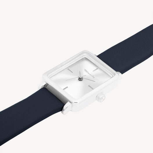 Horloge, silber-blau, hi-res