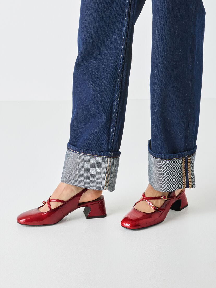 Slingpumps - rood, RED, hi-res