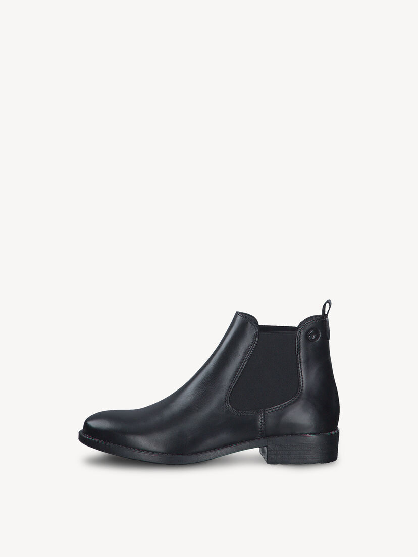 Leren Chelseaboot - zwart, BLACK LEATHER, hi-res
