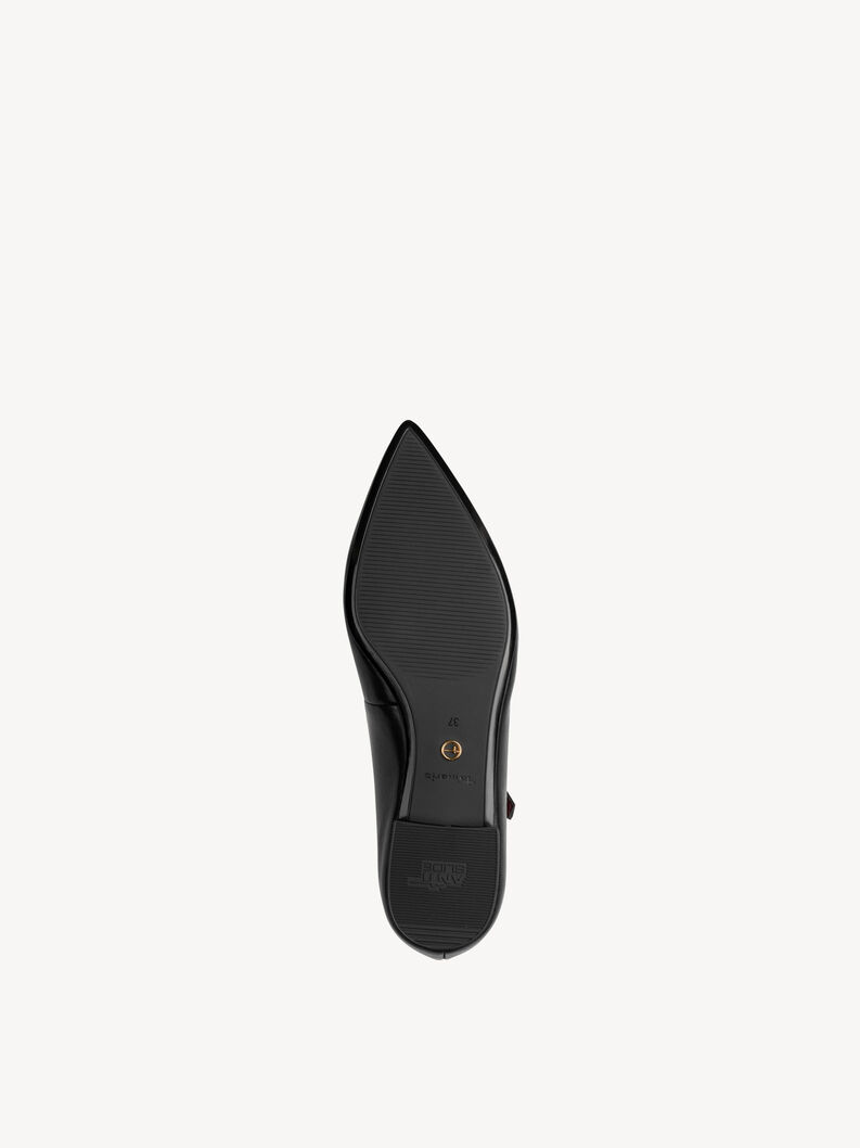 Lederballerina - schwarz, BLACK LEATHER, hi-res