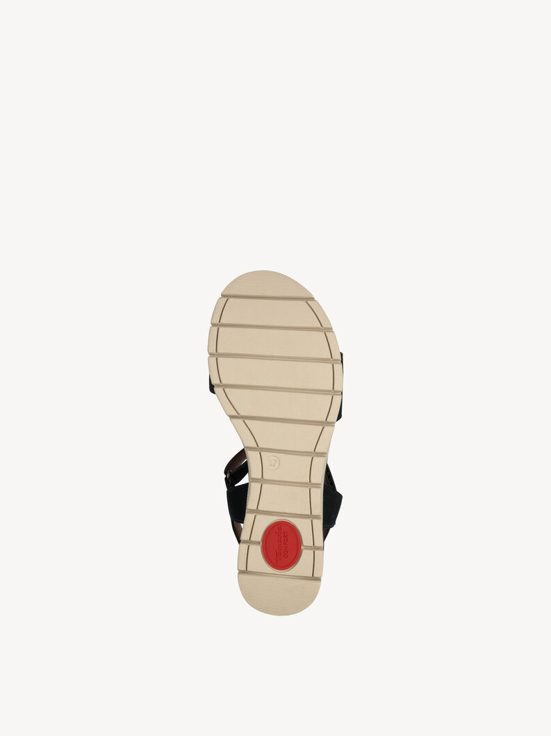 Leather Heeled sandal - blue, NAVY NUBUK, hi-res