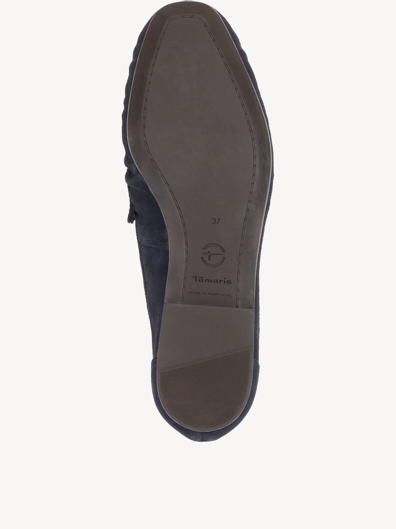 Ledermoccassin - blau, NAVY, hi-res