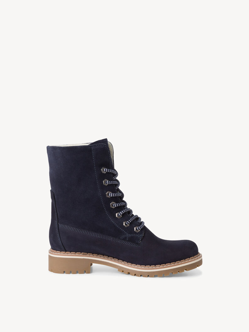 Bottine en cuir - bleu doublure chaude, NAVY, hi-res