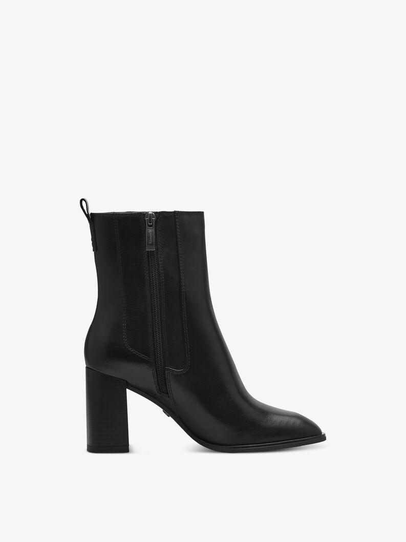 Leather Bootie - black, BLACK, hi-res