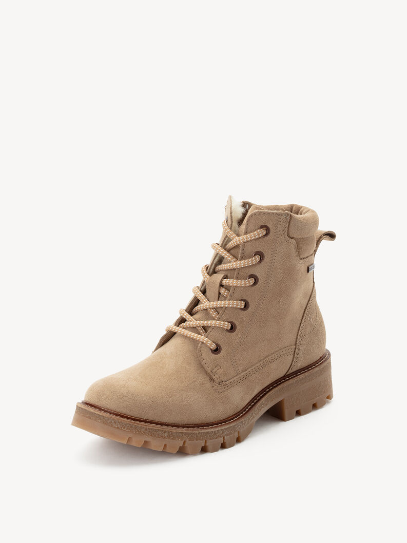 Lederstiefelette - beige Warmfutter, BEIGE, hi-res