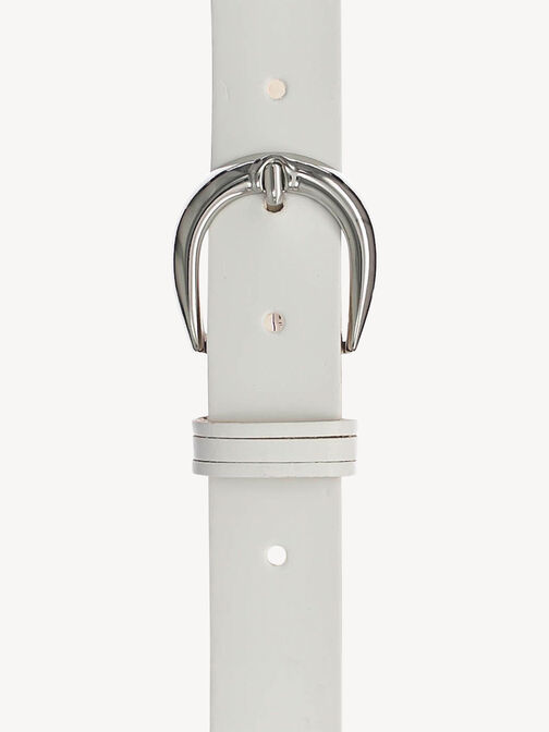 Leather belt, white, hi-res