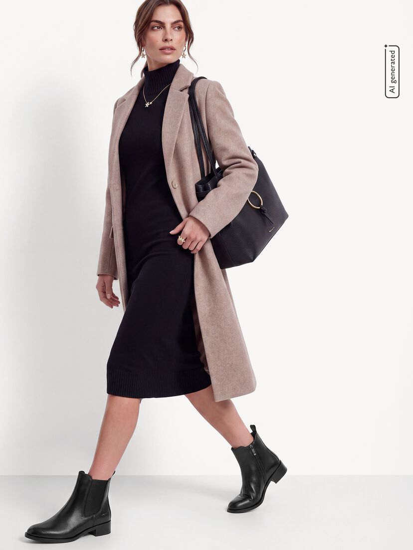 Leren Chelseaboot - zwart, BLACK, hi-res