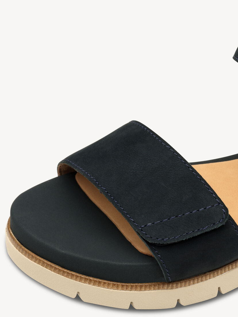 Leren Sandaaltje - blauw, NAVY NUBUK, hi-res