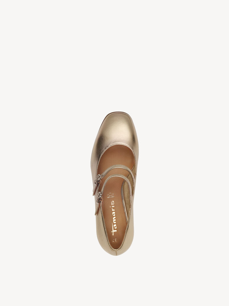 Escarpin en cuir - m&eacute;tallique, BRONCE, hi-res