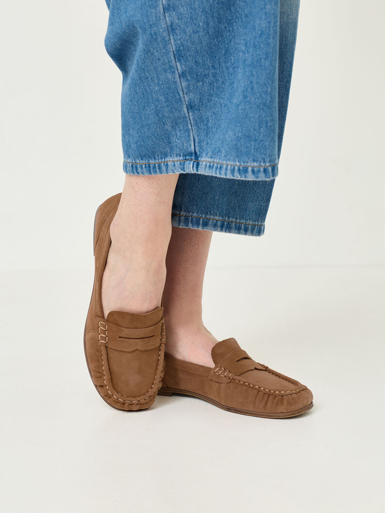 Leather Moccasin - brown, 310, hi-res