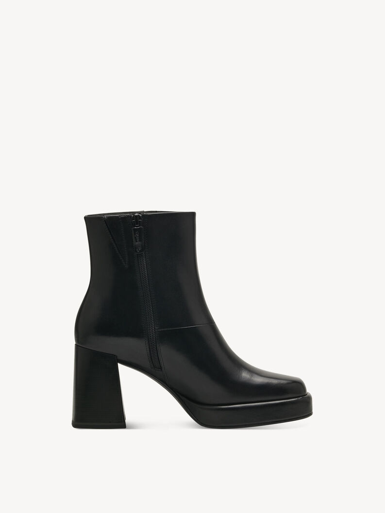 Bottine en cuir - noir, BLACK, hi-res