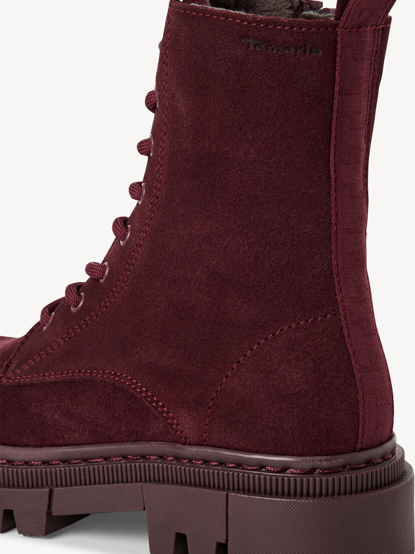 Leren Enkellaarsje - rood, MERLOT, hi-res