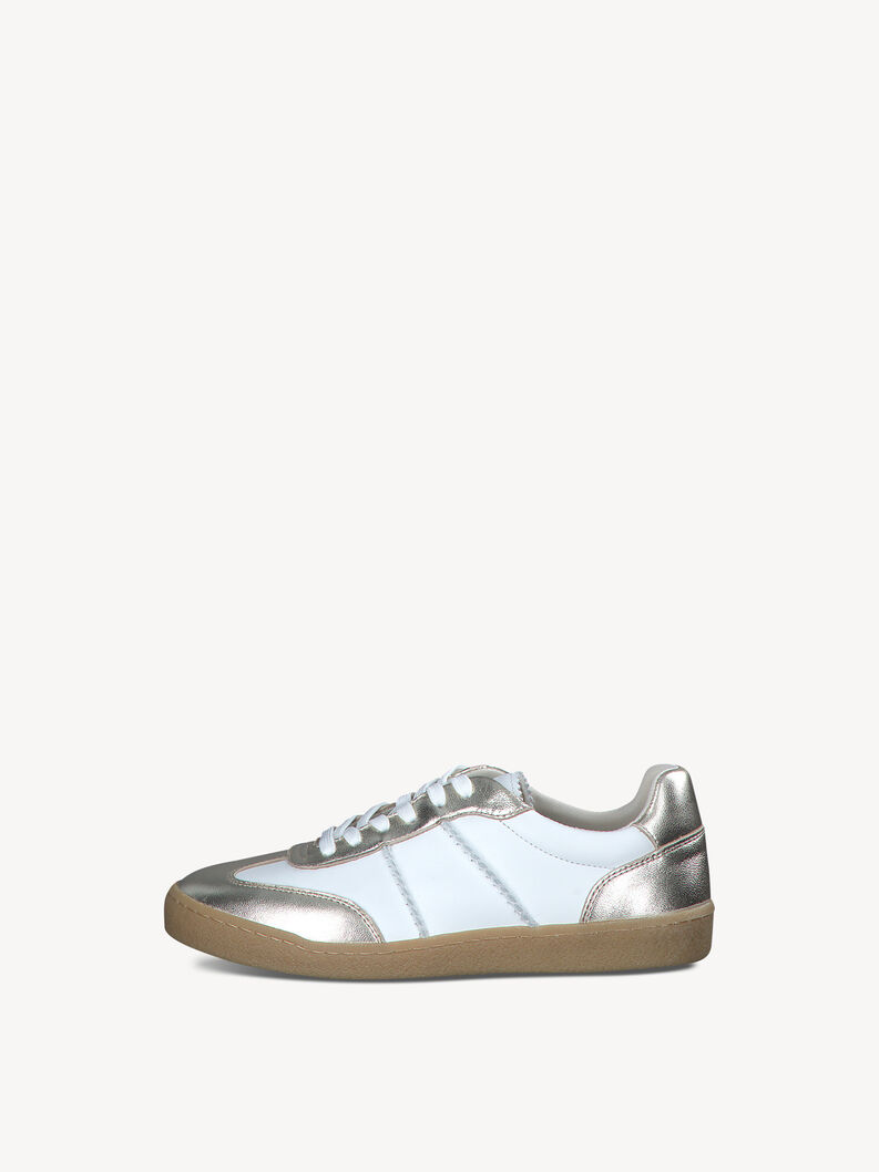 Leather Sneaker - white, WHITE/LT.GOLD, hi-res