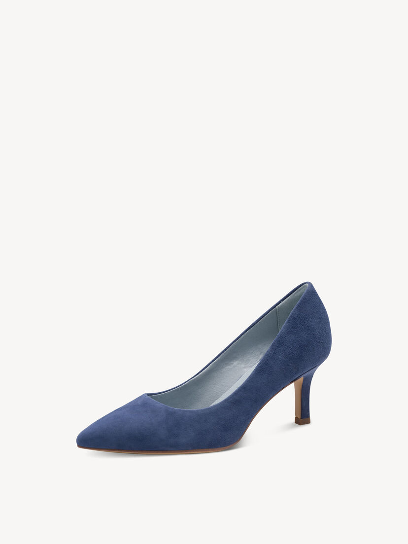 Leren Pumps - blauw, BLUE, hi-res