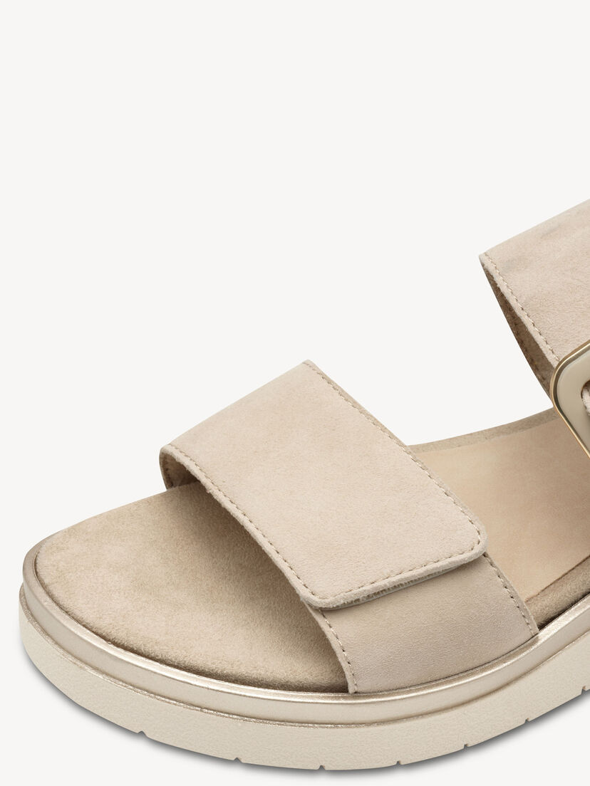 Leren Sandaaltje - bruin, BEIGE SUEDE, hi-res