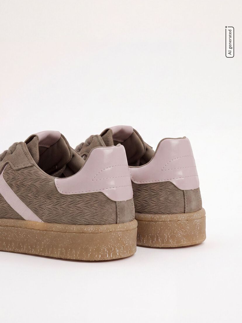 Leren Sneaker - bruin, BROWN/ROSE, hi-res