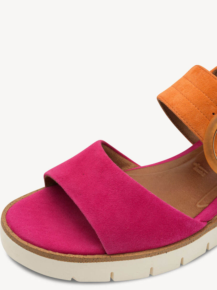 Leren Sandaaltje - pink, FUXIA/ORANGE, hi-res