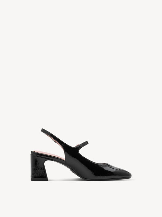 Slingpumps, BLACK PATENT, hi-res