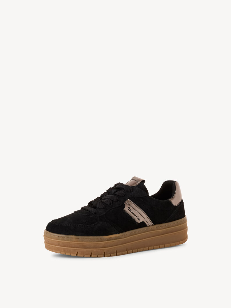 Leather Sneaker - black, BLACK COMB, hi-res