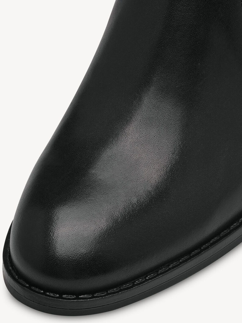 Lederstiefelette - schwarz, BLACK, hi-res