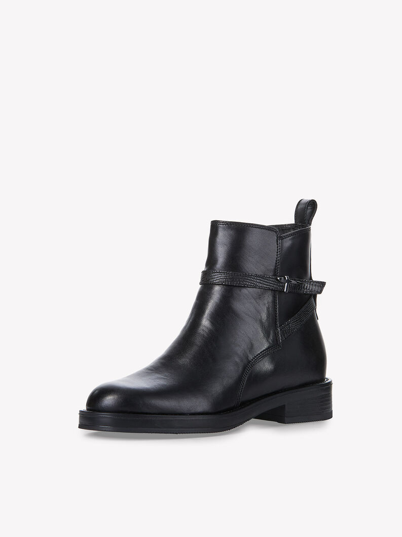 Leather Bootie - black, BLACK/STRUCT., hi-res