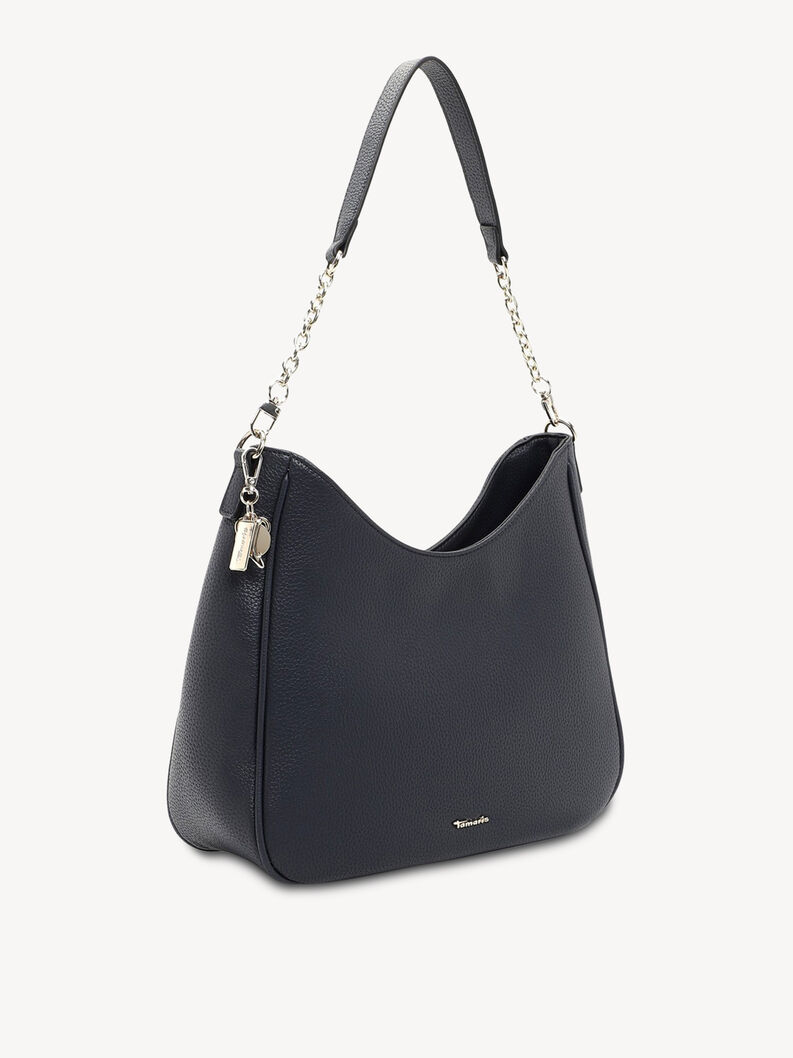 Sac &agrave; main en cuir noir avec cha&icirc;ne et charm Tamaris &eacute;l&eacute;gant