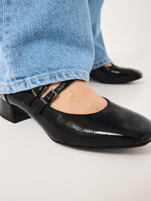 Pumps, BLACK UNI struc. Patent, hi-res