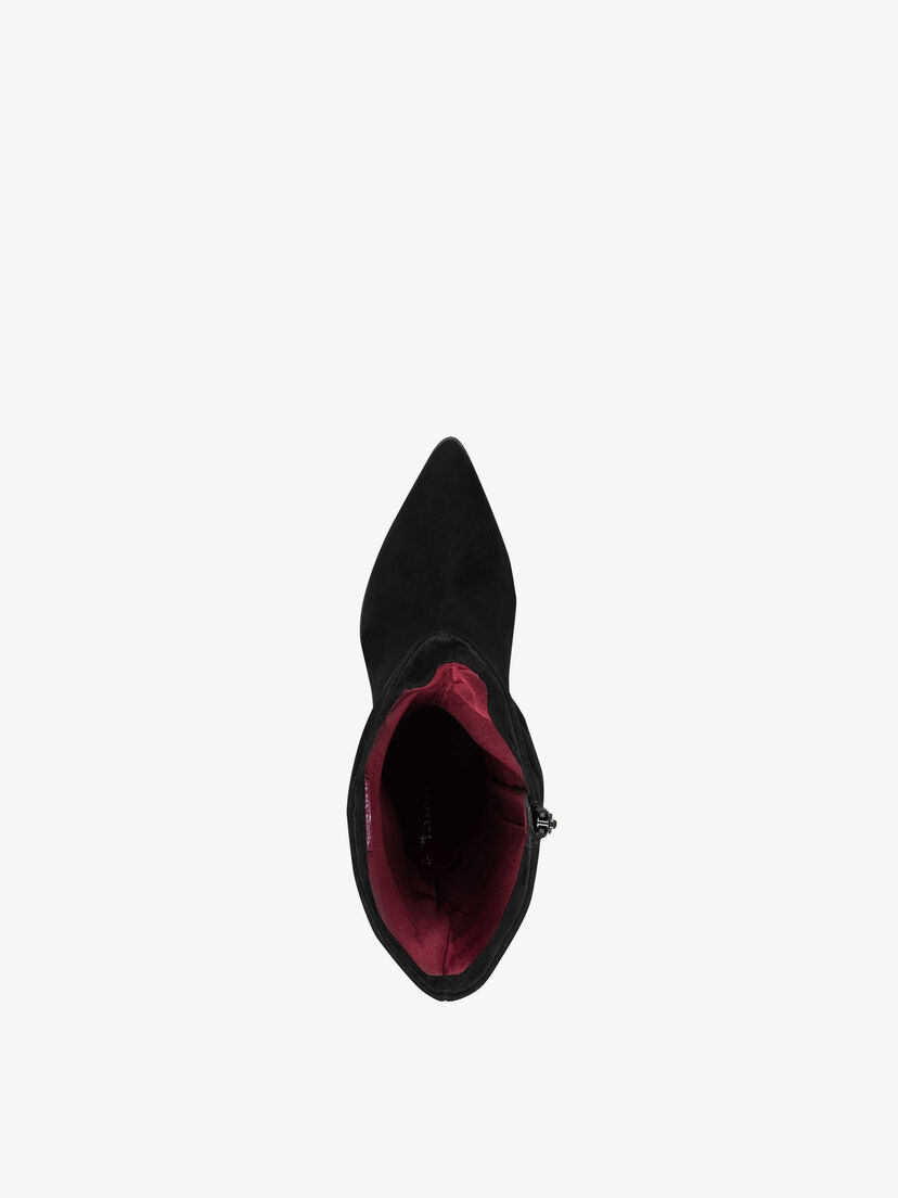 Leren Enkellaarsje - zwart, BLACK, hi-res