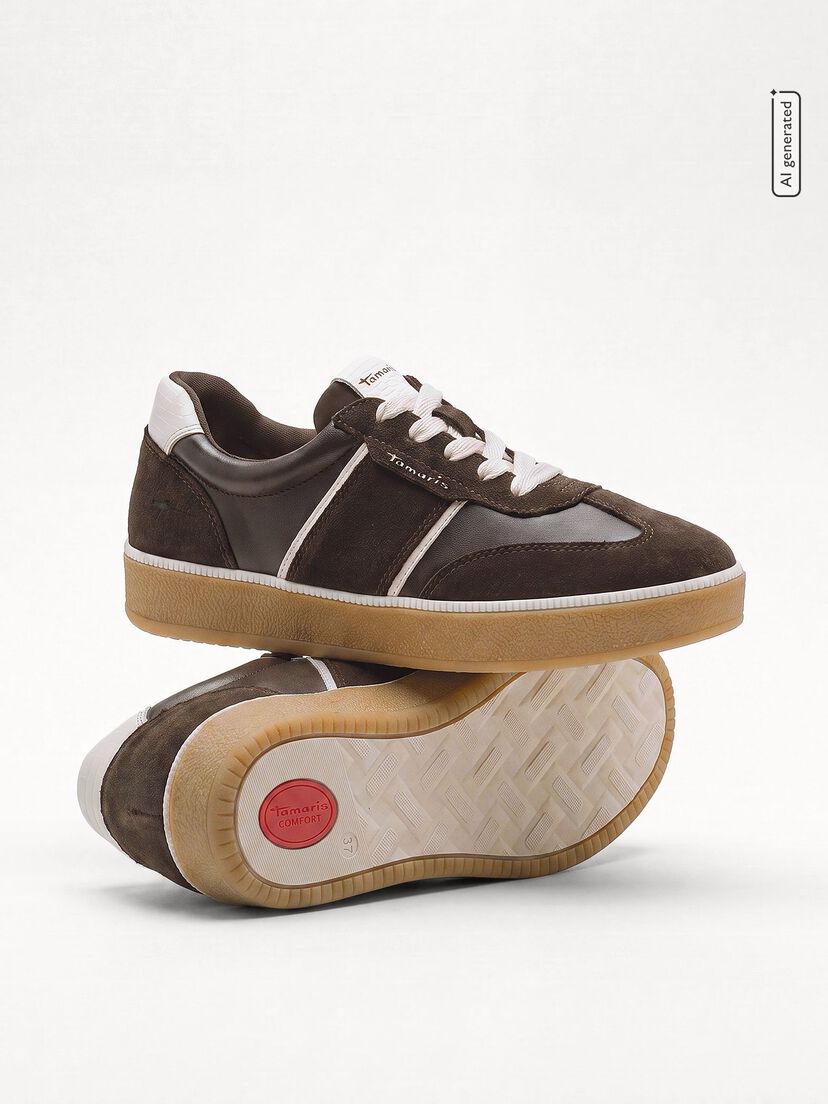 Sneaker - bruin, MOCCA/OFFWHITE, hi-res