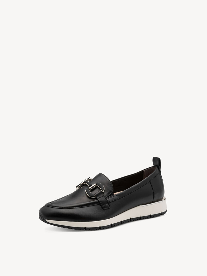 Leren Sneaker - zwart, BLACK LEATHER, hi-res