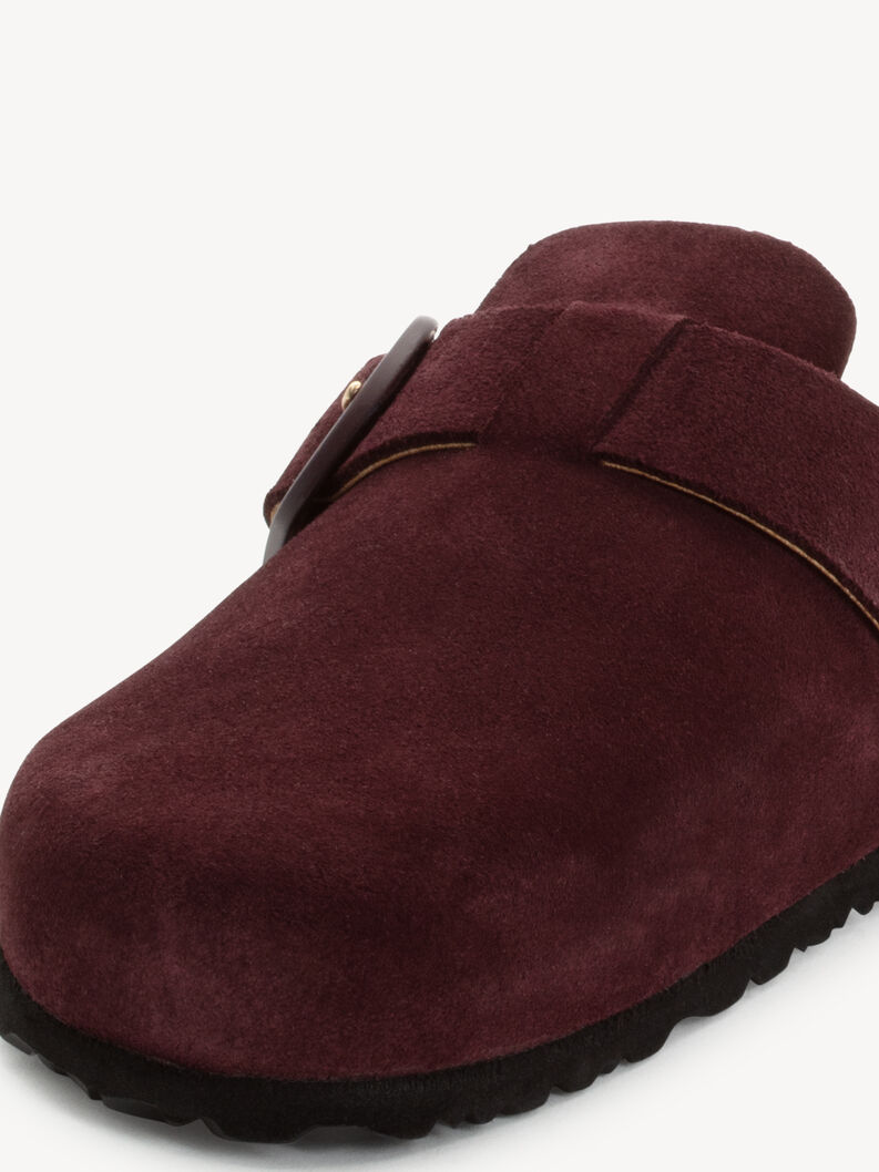 Leather Mule - red, BORDEAUX, hi-res