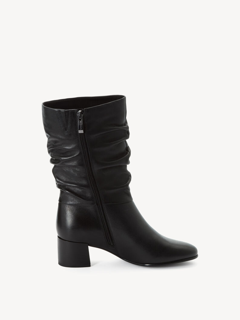 Lederstiefelette - schwarz, BLACK LEATHER, hi-res