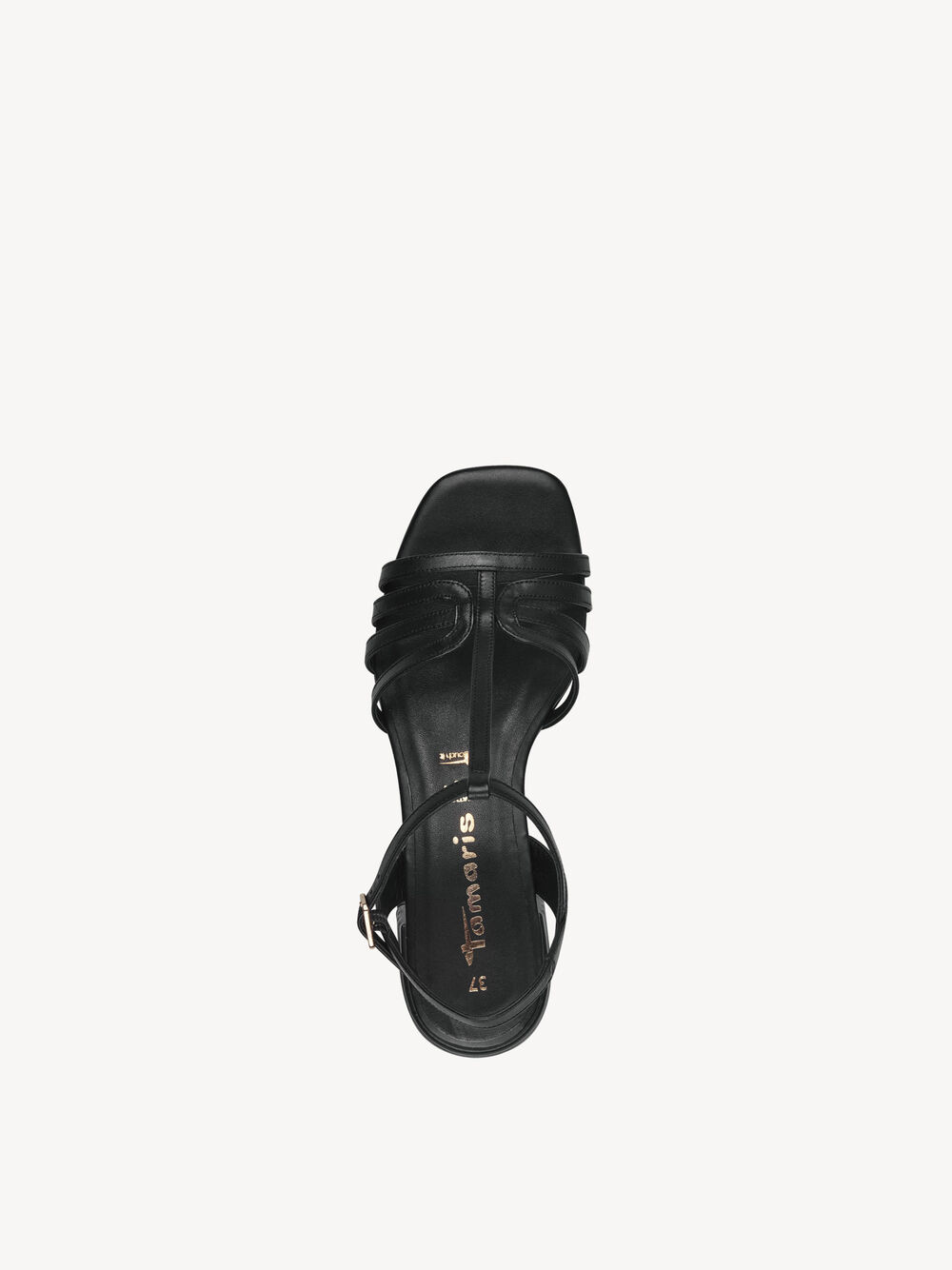 Sandale Tamaris Talon Bloc 3,5 Cm - Cuir Véritable, Bout Carré, Fermoir Ajustable, Technologies ANTIshokk Et TOUCH-IT