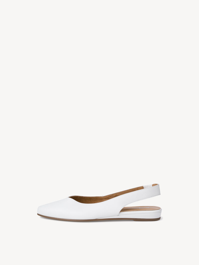 Leather sling pumps - white, WHITE LEATHER, hi-res