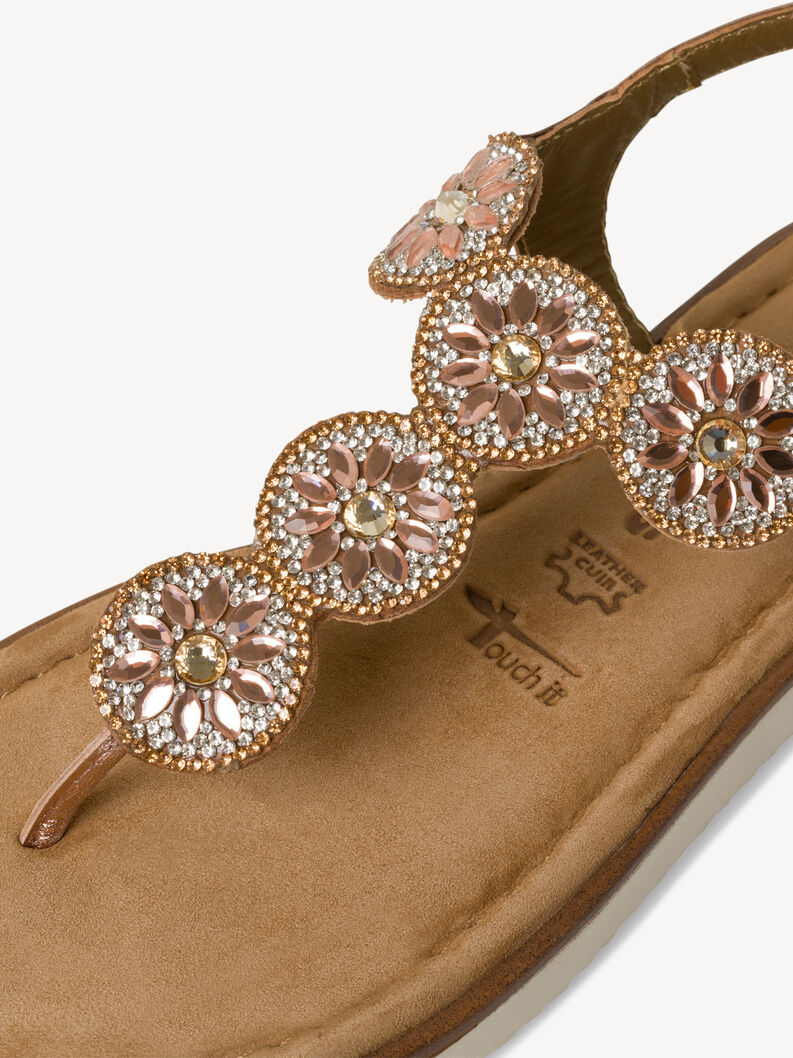 Sandale en cuir - métallique, ROSE METALLIC, hi-res