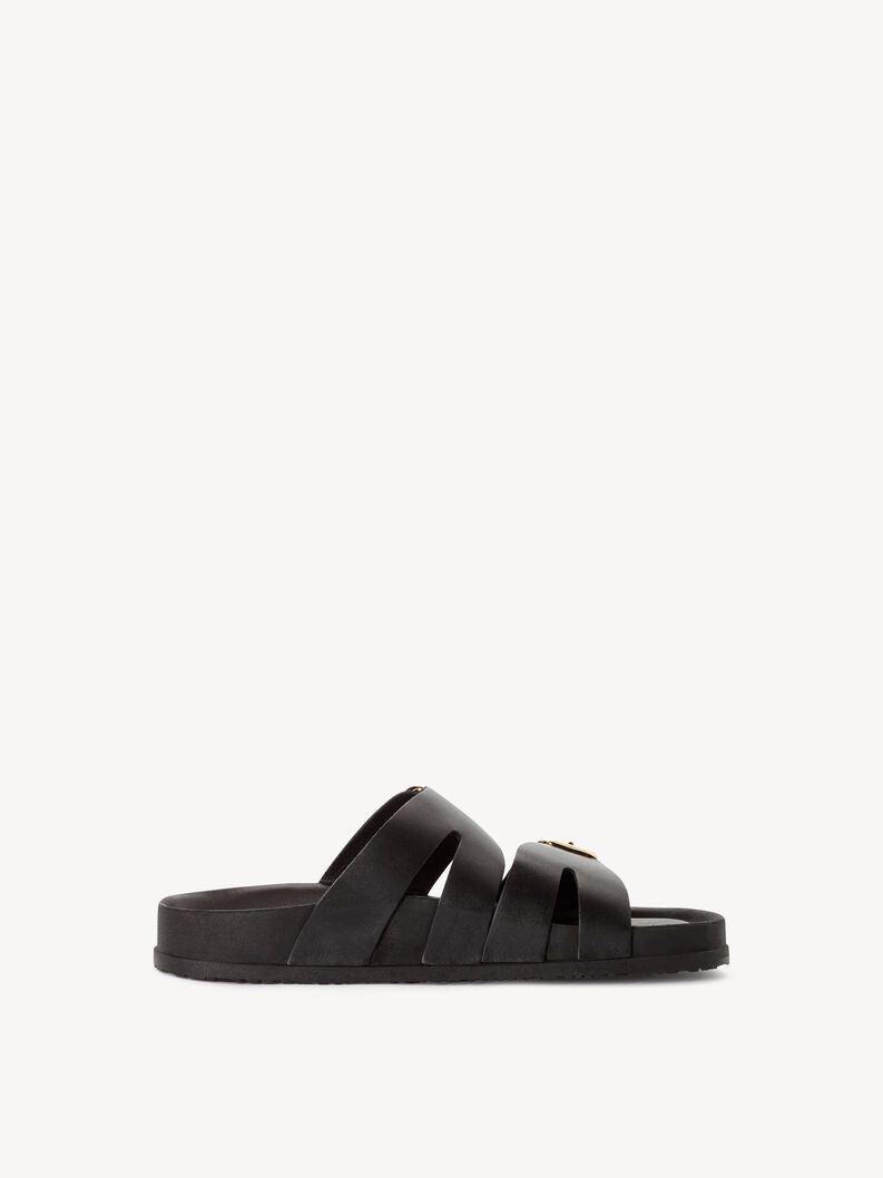 Mule en cuir - noir, BLACK LEATHER, hi-res