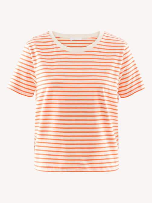T-Shirt, Nasturtium / Bright White Stripe, hi-res