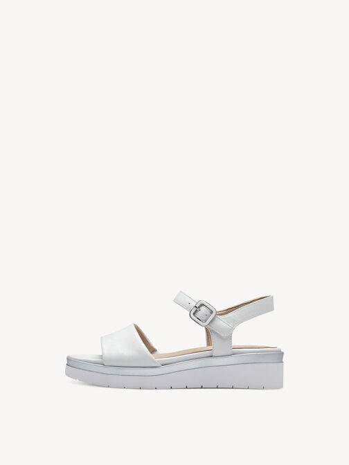 Heeled sandal, WHITE/SILVER, hi-res