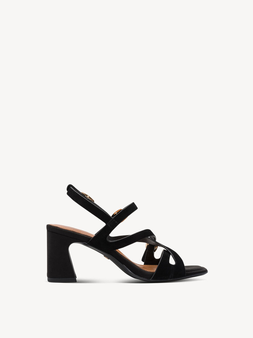 Leren Sandaaltje - zwart, BLACK SUEDE, hi-res