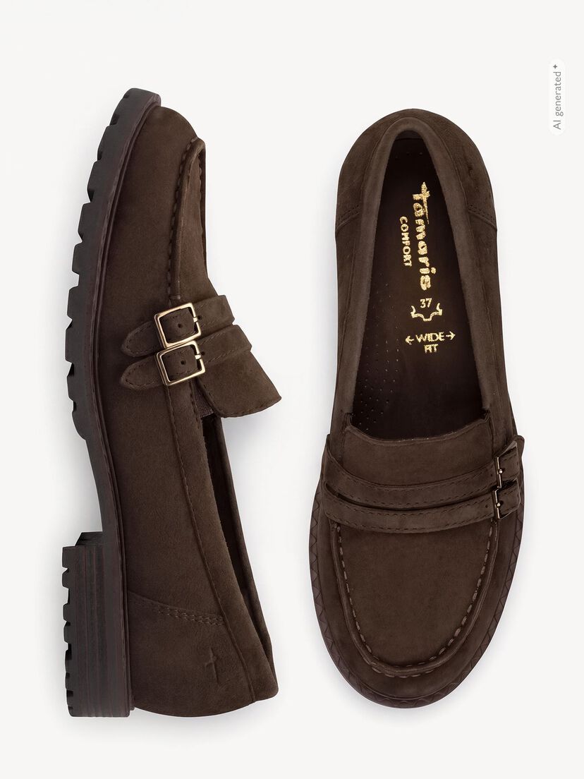 Leren Instappers - bruin, MOCCA SUEDE, hi-res